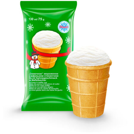 IJs "Milky" in een wafelbeker