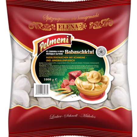 Dumplings "Babushkini" varkensvlees, rundvlees "Elena" 1kg