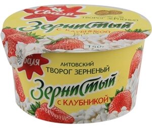 Korrelige kwark “SVALYA”, dessert met aardbei, 150 g