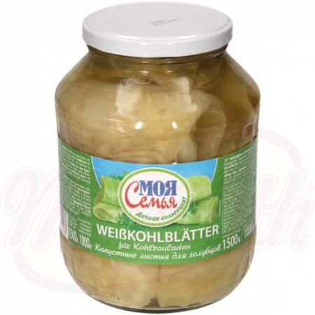 Ingeblikte koolbladeren «Moya Semiya» 1000 g / 1500 g