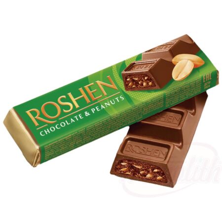 Melkchocoladereep met roomvulling en Roshen-pinda's