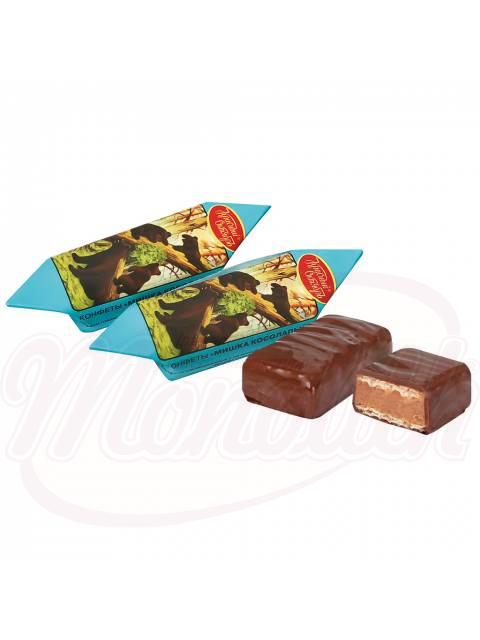 Wafelsnoepjes "Beer klompvoet" in cacaoglazuur 100g