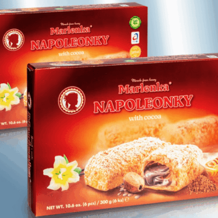 Cakes "Napoleonki" met cacao Marlenka