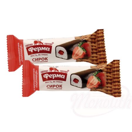 “Ferma” Glazed Cottage Cheese Bar with Strawberry Filling